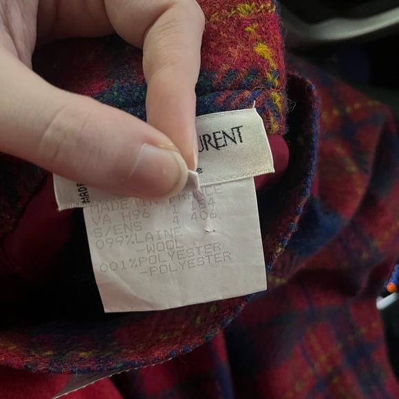 Rare Yves Saint Laurent Wool Plaid Skirt - Picture 8 of 9